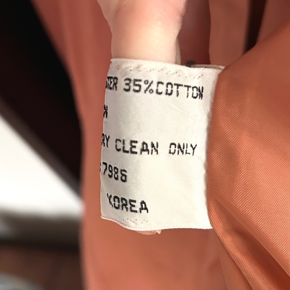 VINTAGE PBD INTERNATIONAL 90s Rust Belted Trench Coat Dress Parisian Retro Small - Picture 13 of 13